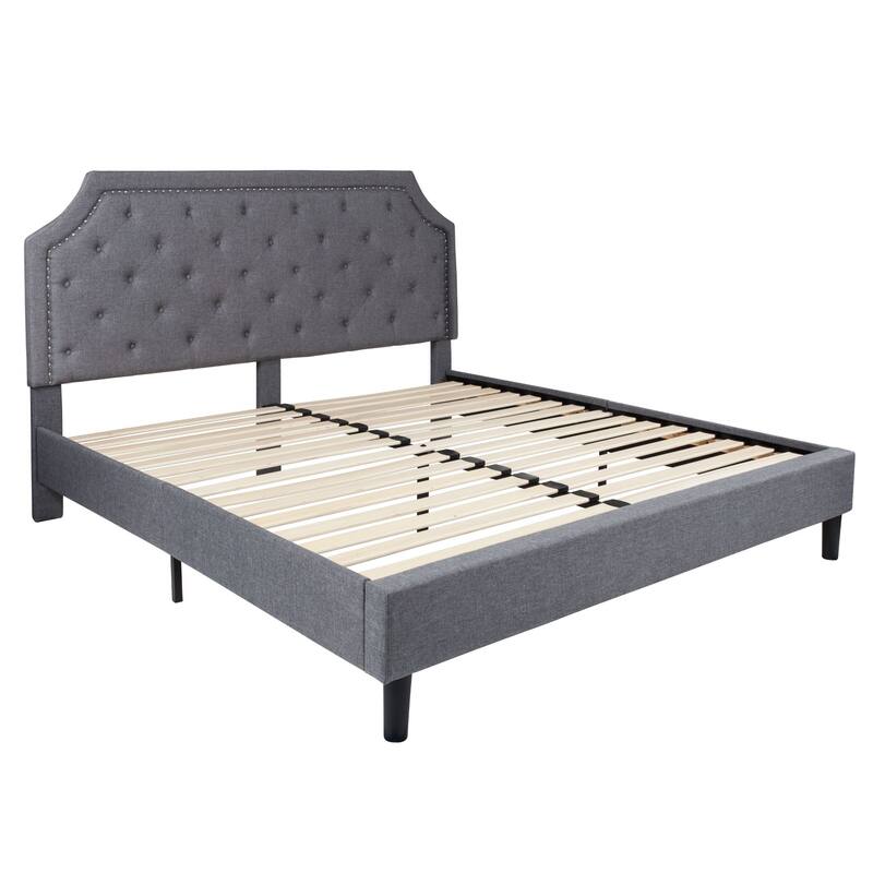 Tufted Platform Bed with 10 Inch Pocket Spring Mattress
