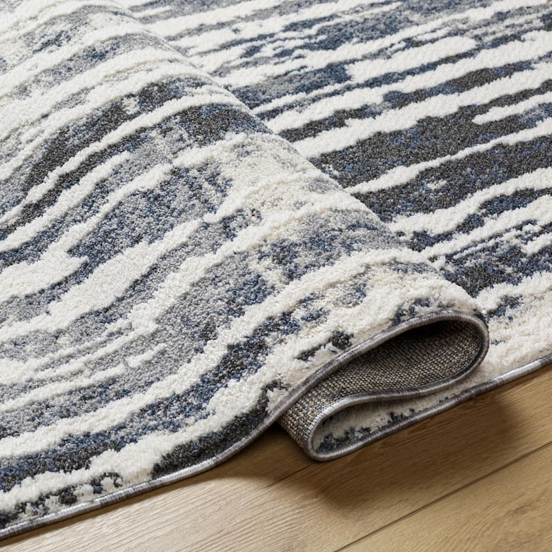 Valet Industrial Abstract Stripe Area Rug
