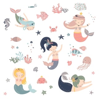 RoomMates Pastel Sweet Mermaids Wall Decals