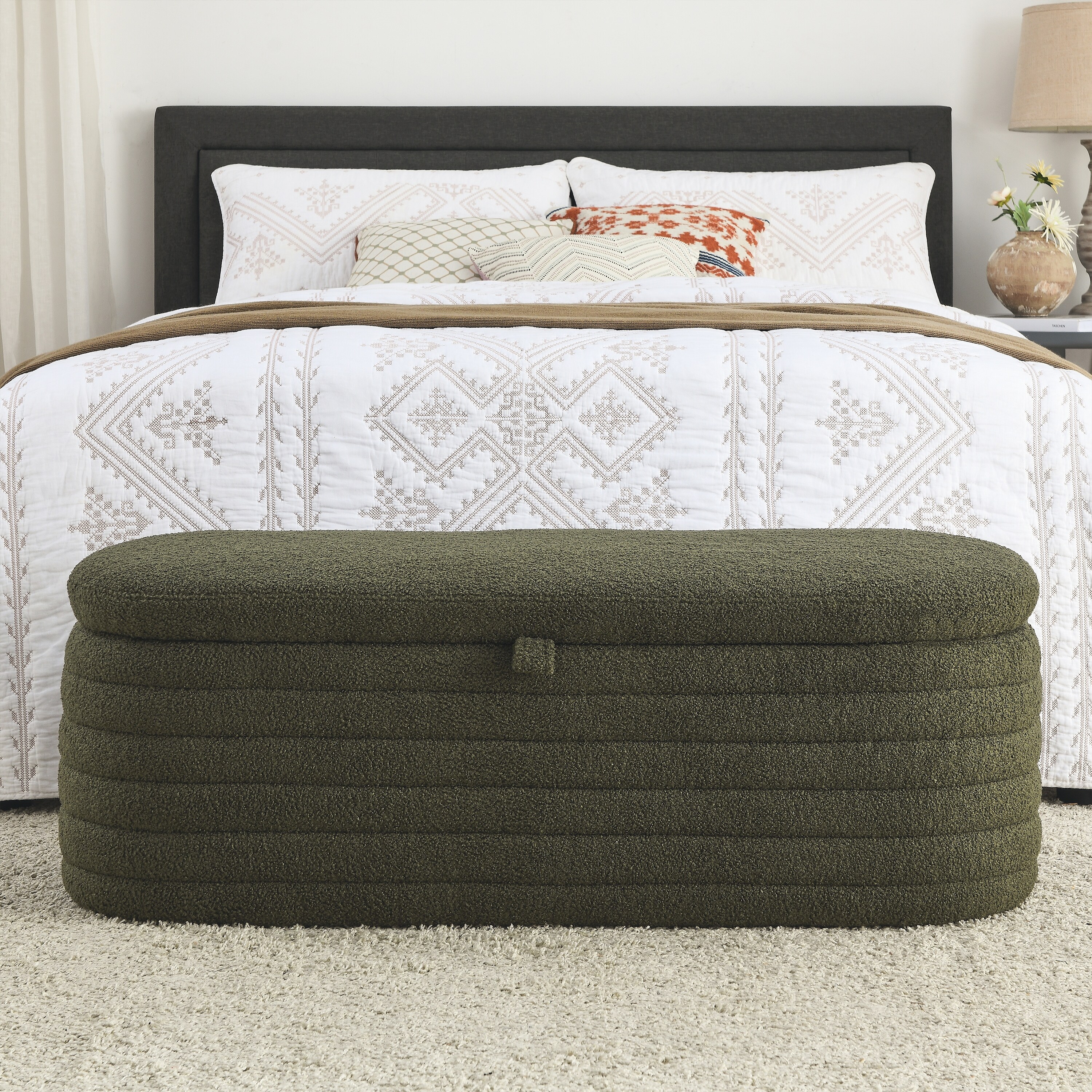 Storage Ottoman End of Bed Stool Entryway Shoe Storage Bench