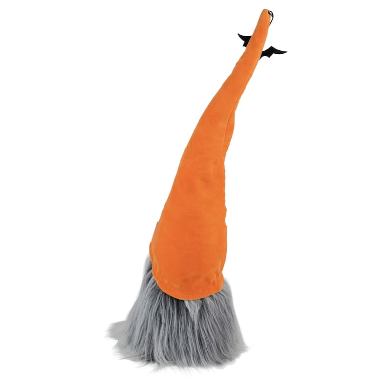 Standing Gnome "Boo" Halloween Figure - 19.75" - Orange and Gray