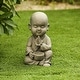 preview thumbnail 1 of 2, Grey Stone Finish MgO Meditating Buddha Monk Garden Statue