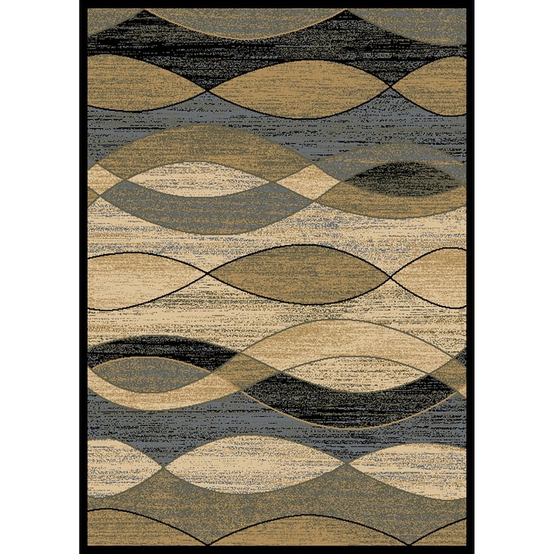 Contemporary Surf Ivory Area Rug - 5'3" x 7'3" - Beige