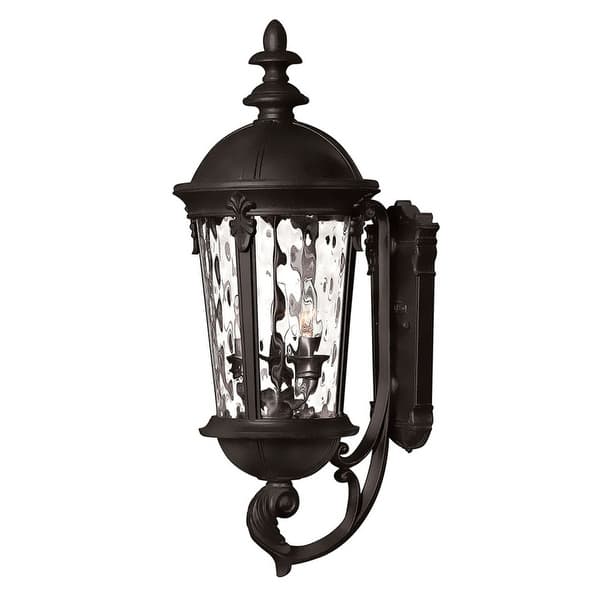 slide 1 of 1, Hinkley Lighting 25.5" Height 3 Light Lantern Outdoor Wall Sconce in Black