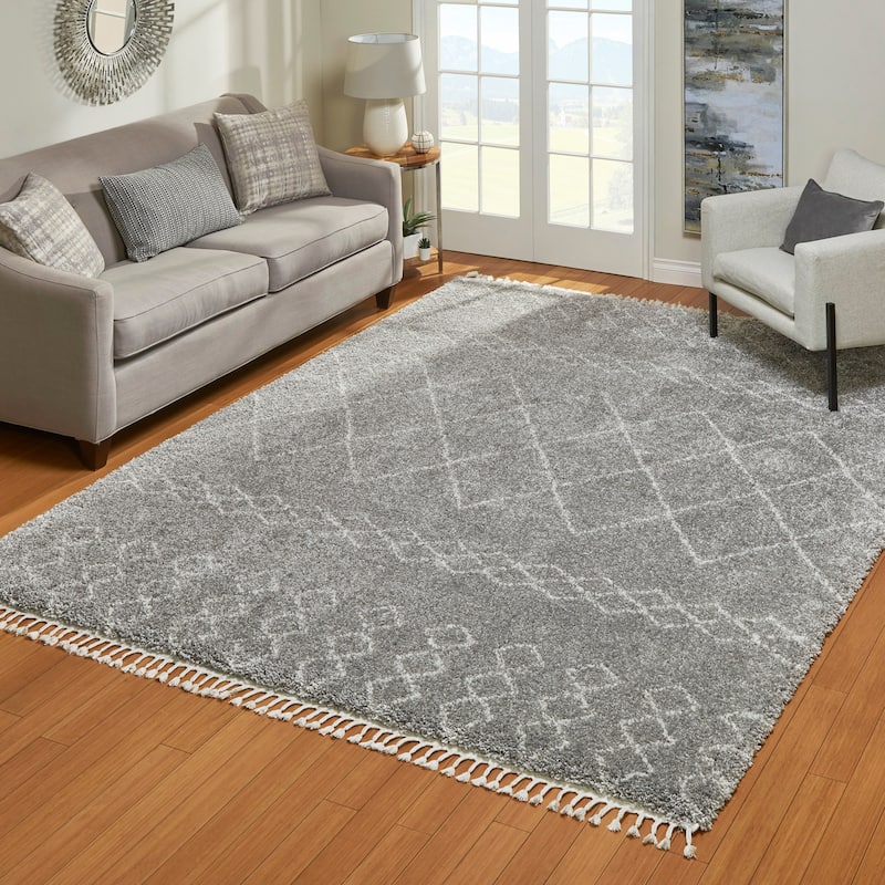 Gertmenian Zurich Modern Bohemian Plush Soft 2" Polypropylene Shag Area Rug
