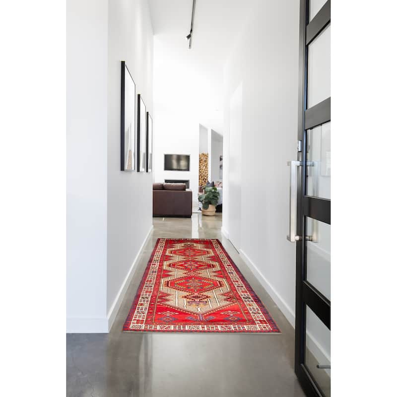 ECARPETGALLERY Hand-knotted Konya Anatolian Red Wool Rug - 3'1 x 9'6