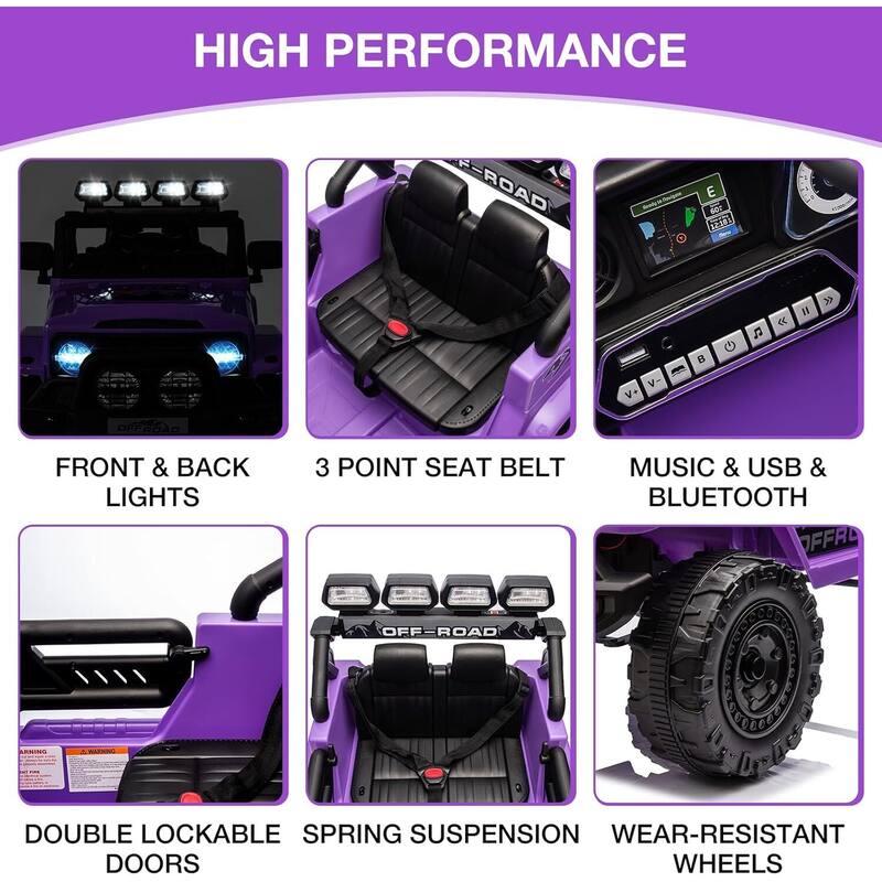 12V Kids Ride On Truck Car for Ages 3-8 Years Best Gift