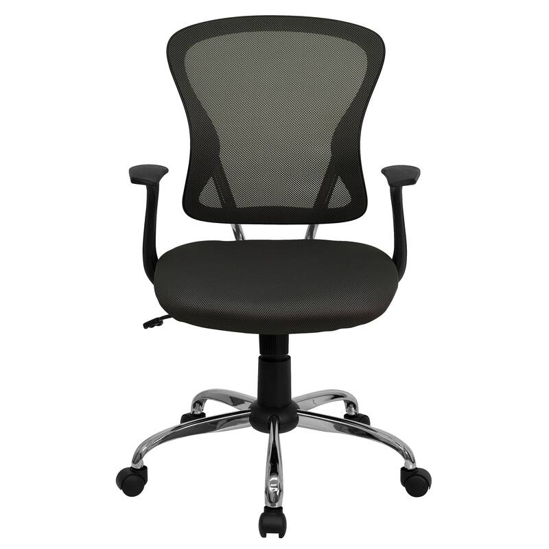 Mid-Back Mesh Swivel Task Office Chair with Chrome Base and Arms