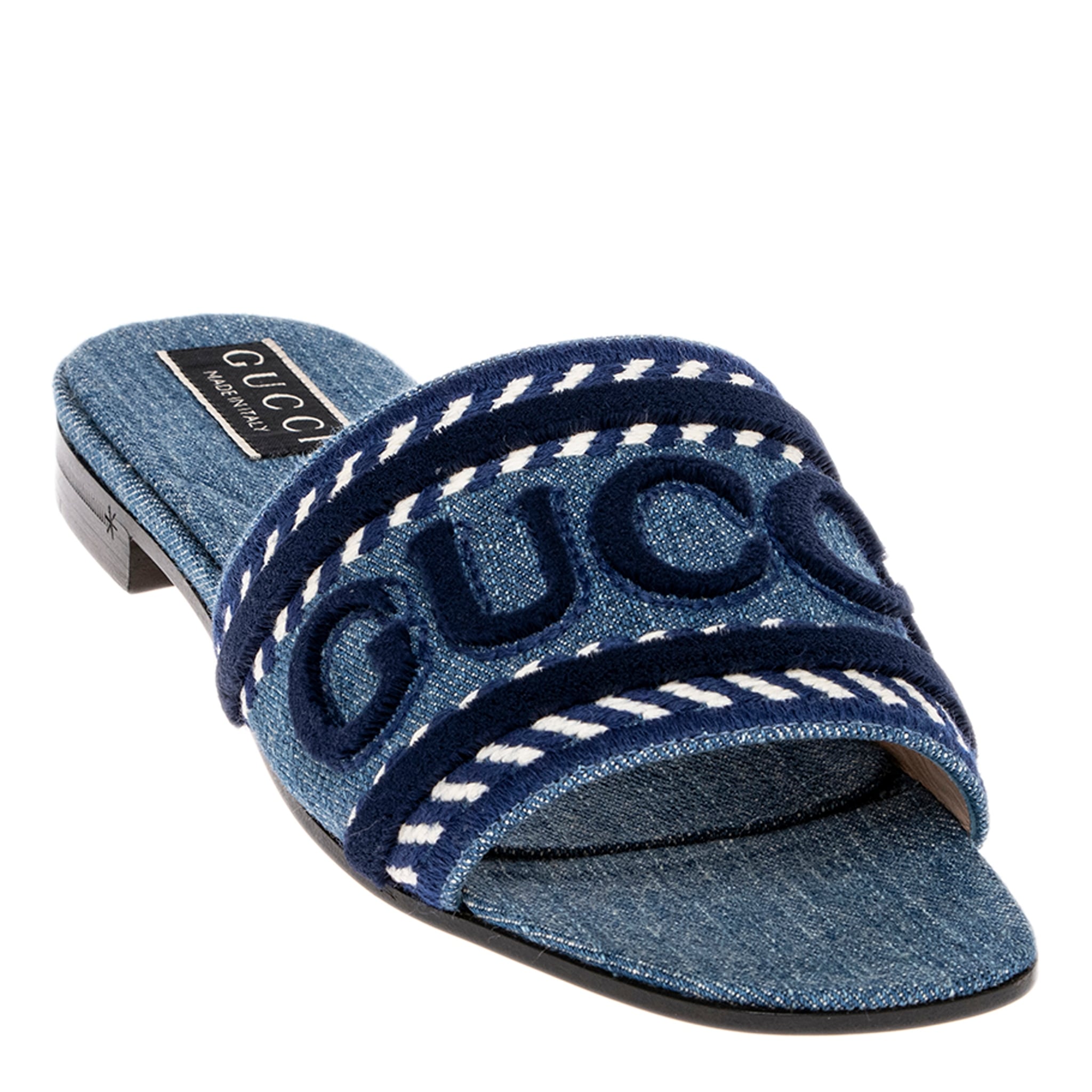 Gucci Jane Denim Slide Sandals