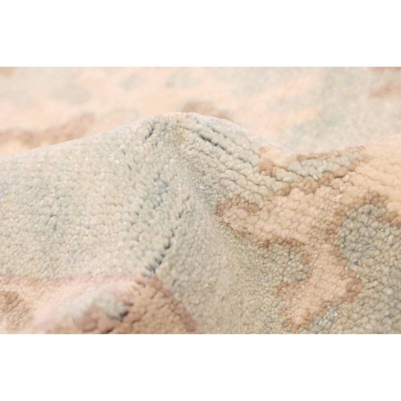 ECARPETGALLERY Hand-knotted Modern Oushak Light Blue Wool Rug - 9'0 x 12'0