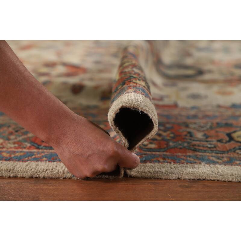 Hand Knotted Oriental 100% Wool Carpet Traditional Floral Beige & Ivories Sultanabad Area Rug - 11' 10'' X 8' 8''