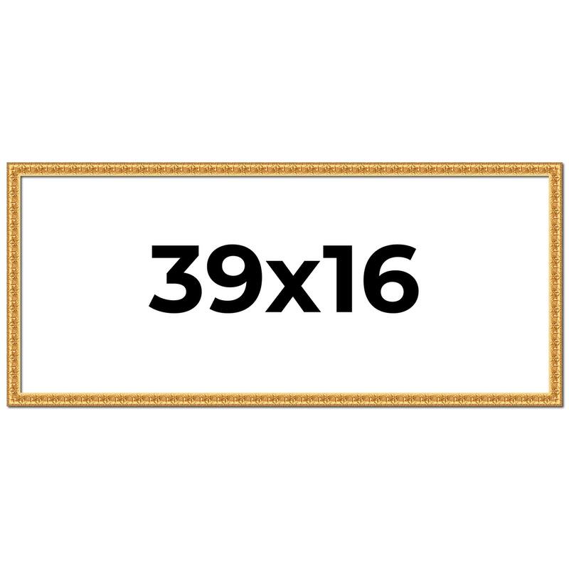 39x16 Frame Gold Real Wood Picture Frame Width 1 inches | Interior