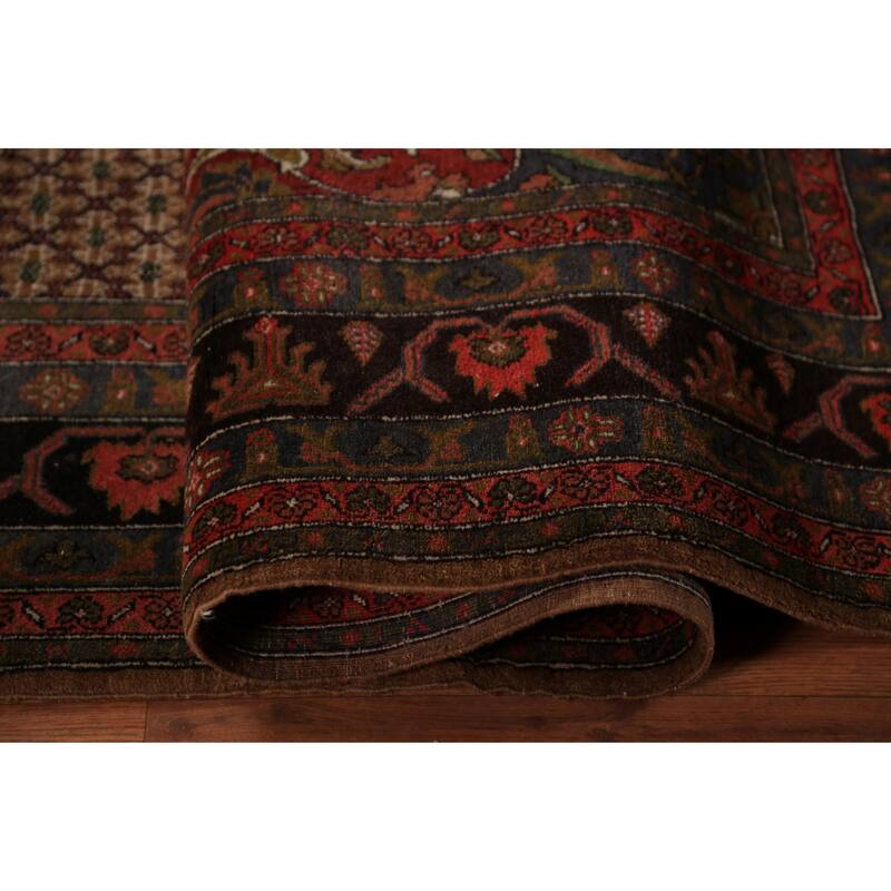 Medallion Serab Persian Vintage Area Rug Handmade Wool Carpet - 6'7" x 9'8"