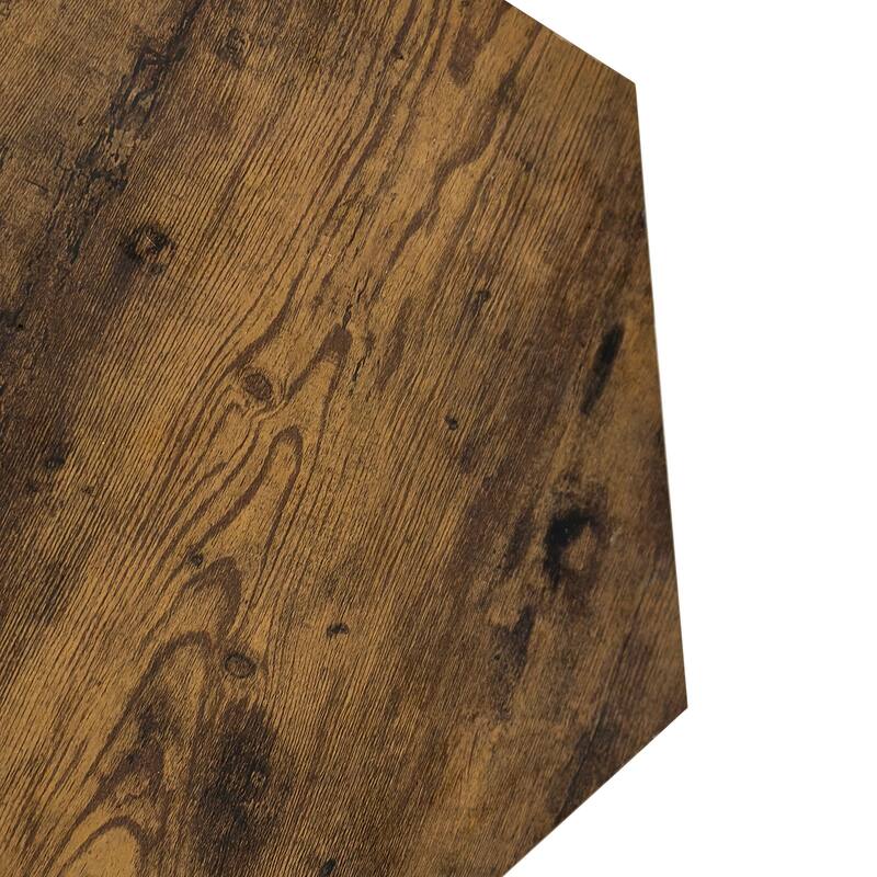 Coffee Table Set of 2, Modern Side Table Hexagon Wood Center Table w/ Storage Shelf for Home Office, Living Room
