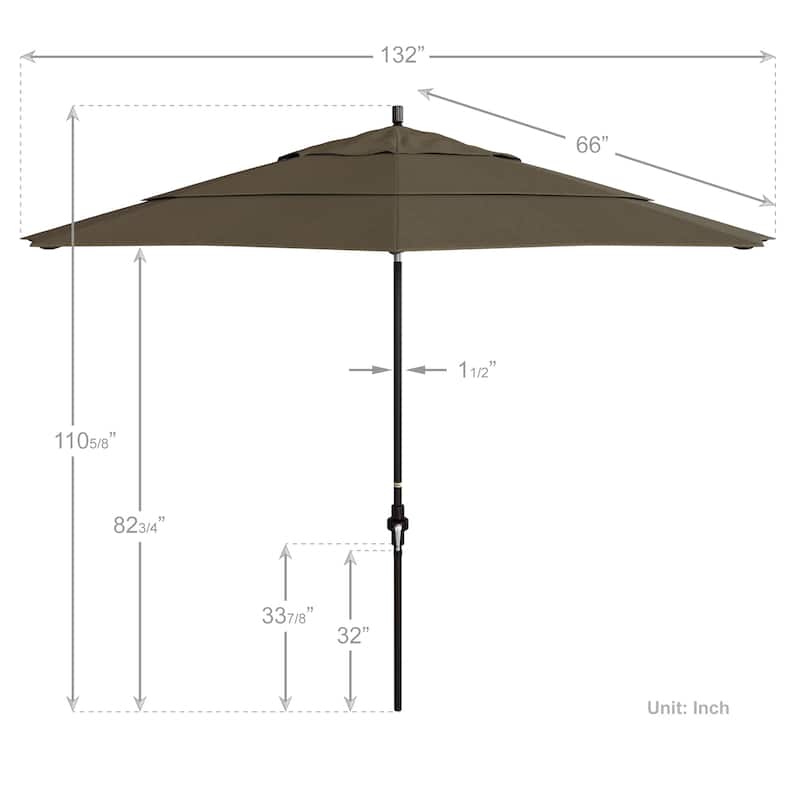 California Umbrella 11-Foot Market Umbrella in Bronze