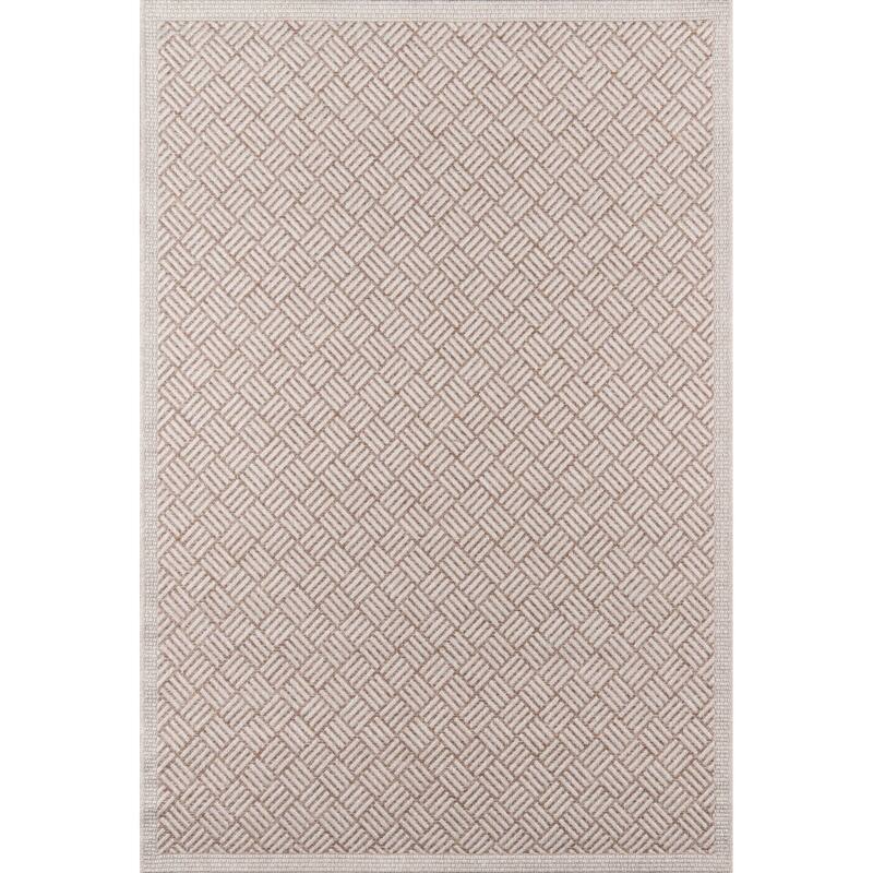ECARPETGALLERY Machine Woven Eve Indoor/Outdoor Area Rug - Tan - 7'10 x 10'10 - Rectangle