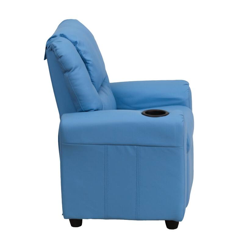 Contemporary Kids Recliner with Cup Holder and Headrest - 24"W x 21.5" - 36.5"D x 27"H