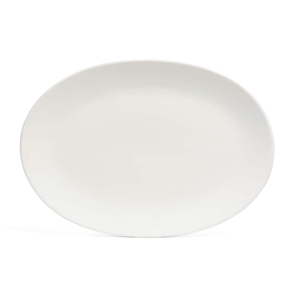 over&back Coupe Semi Matte Stoneware Oval Serving Platter