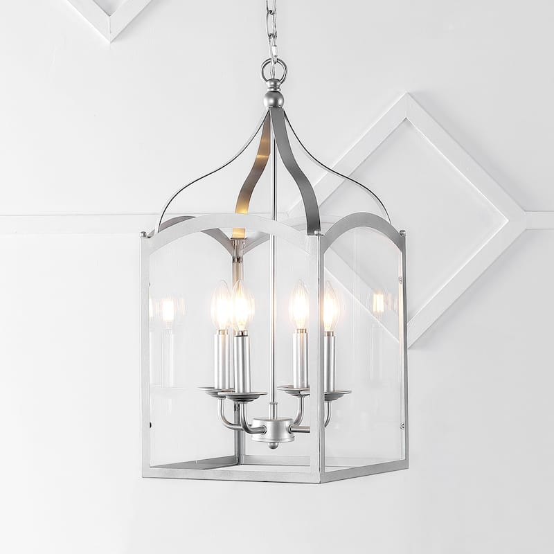 Ruth 11" 4-light Lantern Metal/Glass LED Pendant by JONATHAN Y