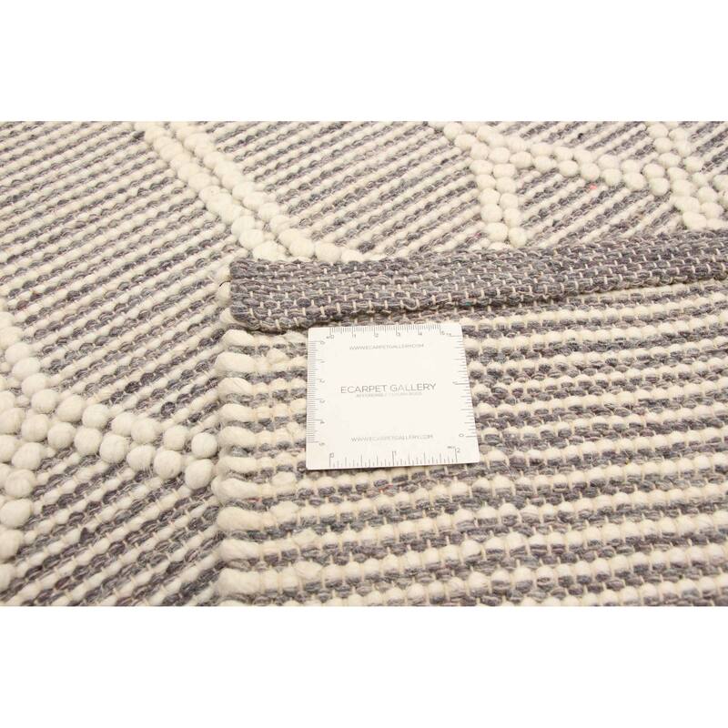 ECARPETGALLERY Braid weave Sienna Grey Wool Rug - 5'0 x 8'1