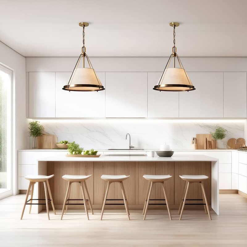 The Scintilla Drum Pendant Light - 21" Diameter - White