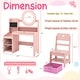 preview thumbnail 13 of 18, Gymax Kids Vanity Table Set w/ Lighted LED Mirror Princess Dressing
