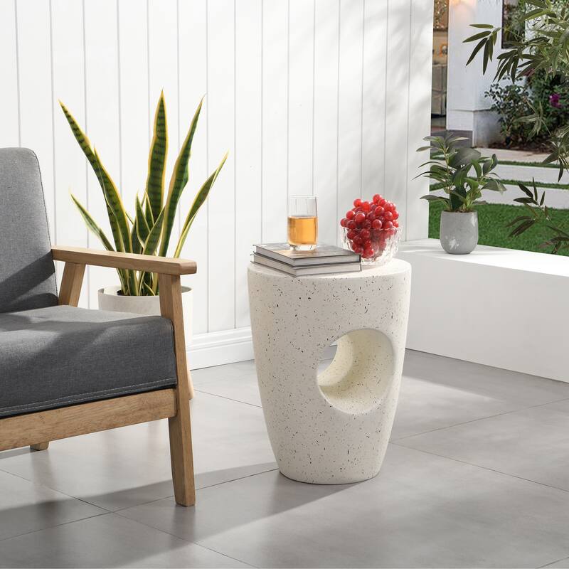 Sirius Indoor/Outdoor Contemporary Lightweight Concrete Accent Side Table by Christopher Knight Home