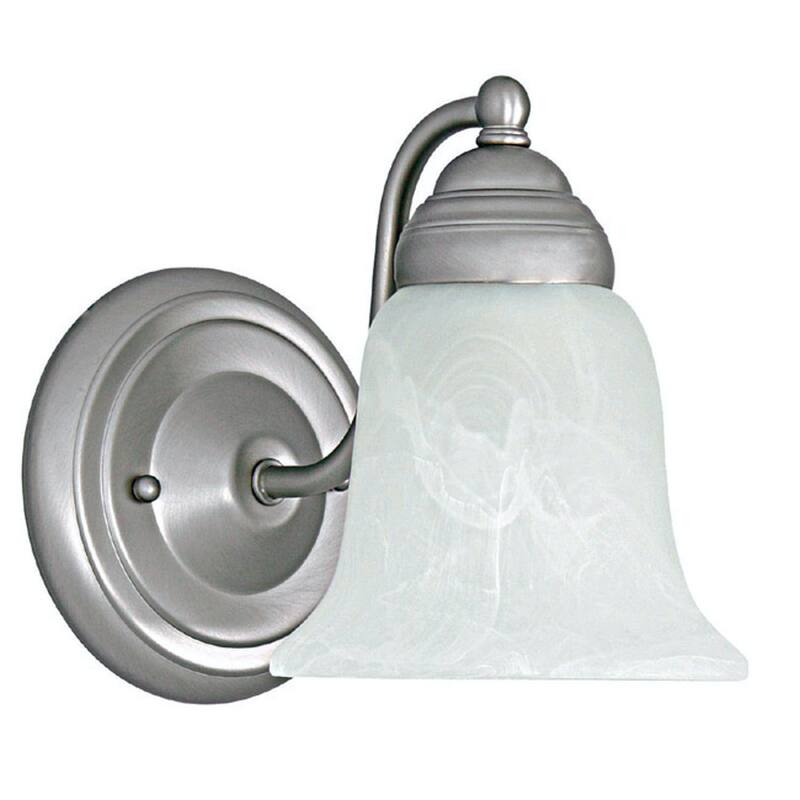 Brady 1-light Wall Sconce w/ White Faux Alabaster Glass - Matte Nickel
