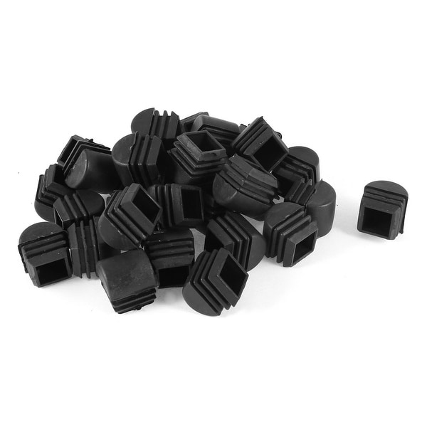 Unique Bargains 30 Pcs Antislip Plastic Square 25mm x 25 mm Chair Foot Cover Table Furniture Leg Protector Balck