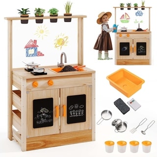 Mud Kitchen Fir Wood Outdoor Play Kitchen Toy for Toddlers
