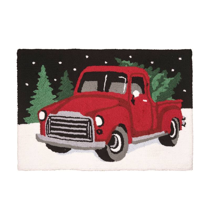 Snow Truck Hooked Rug - 2' x 3'