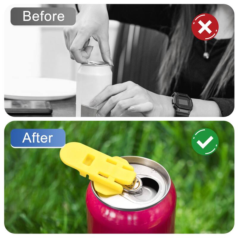 Manual Easy Can Opener, 6pcs - Plastic Soda Can Covers Lids Protector