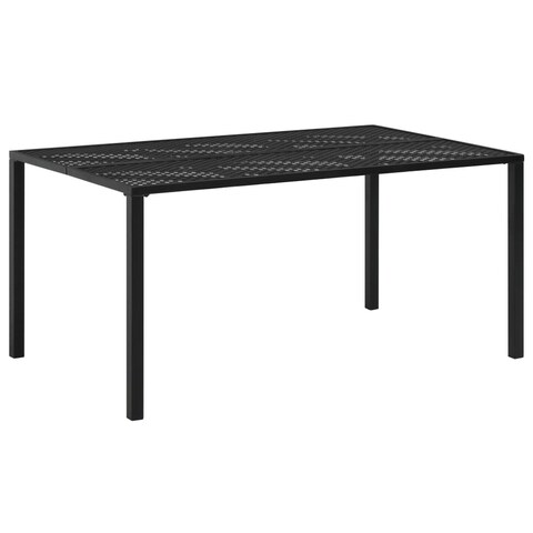 Garden Table Black 59.1"x35.4"x28.3" Steel