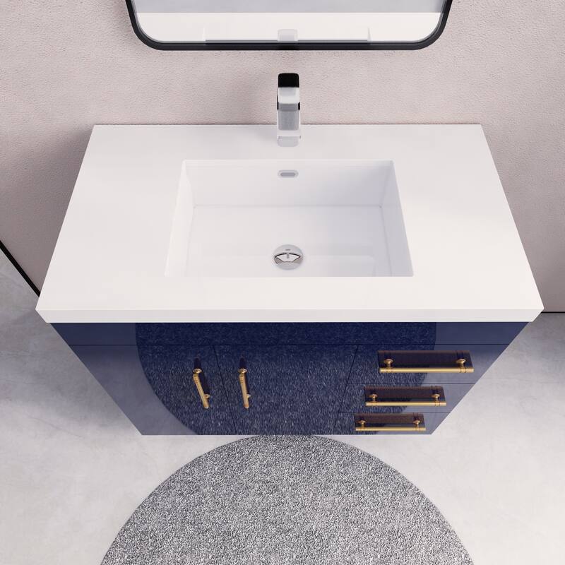 Eliza 36 Freestanding Vanity (Right Drawers) with Single Sink