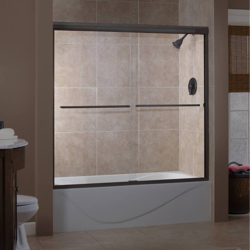 Miseno Azul 60" High x 56-60" Wide Sliding Framed Shower Door with