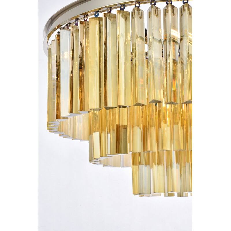 Royce Edge 9-Light Polished Nickel Chandelier
