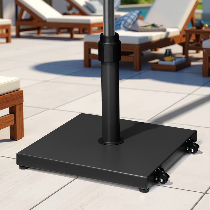 45LBS Outdoor Patio Square Concrete Market Umbrella Base Stand with Wheels