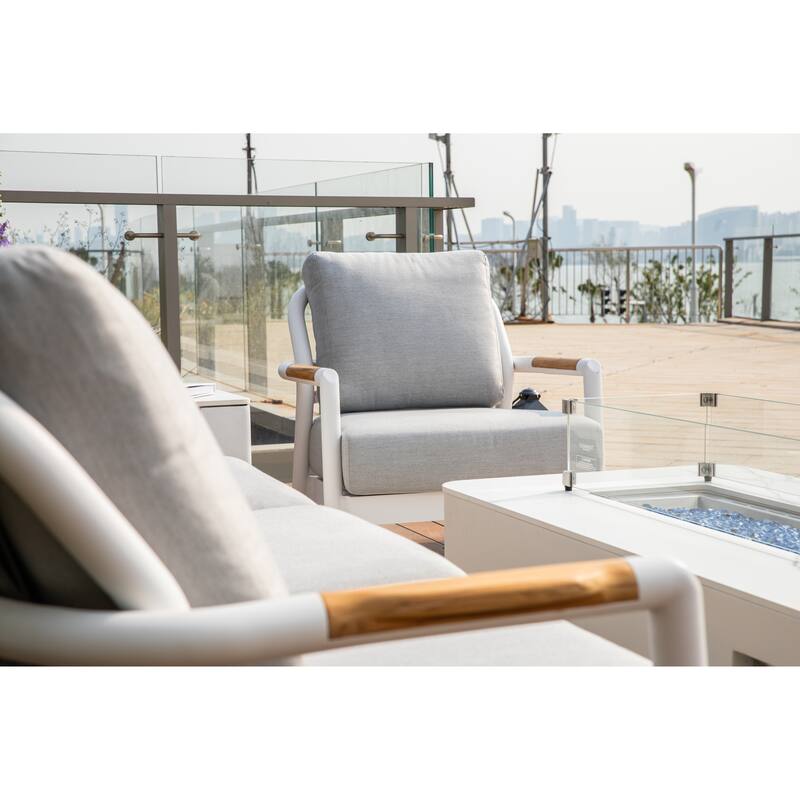 Santorini Powder-Coated Aluminum Lounge Chair with Sunbrella® Cushions