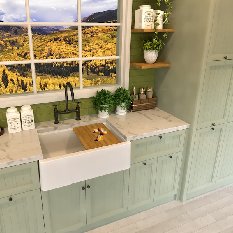 Highpoint 29.75in Granite Composite Workstation Farmhouse Sink - 29.75" x 19.75" x 9.75"