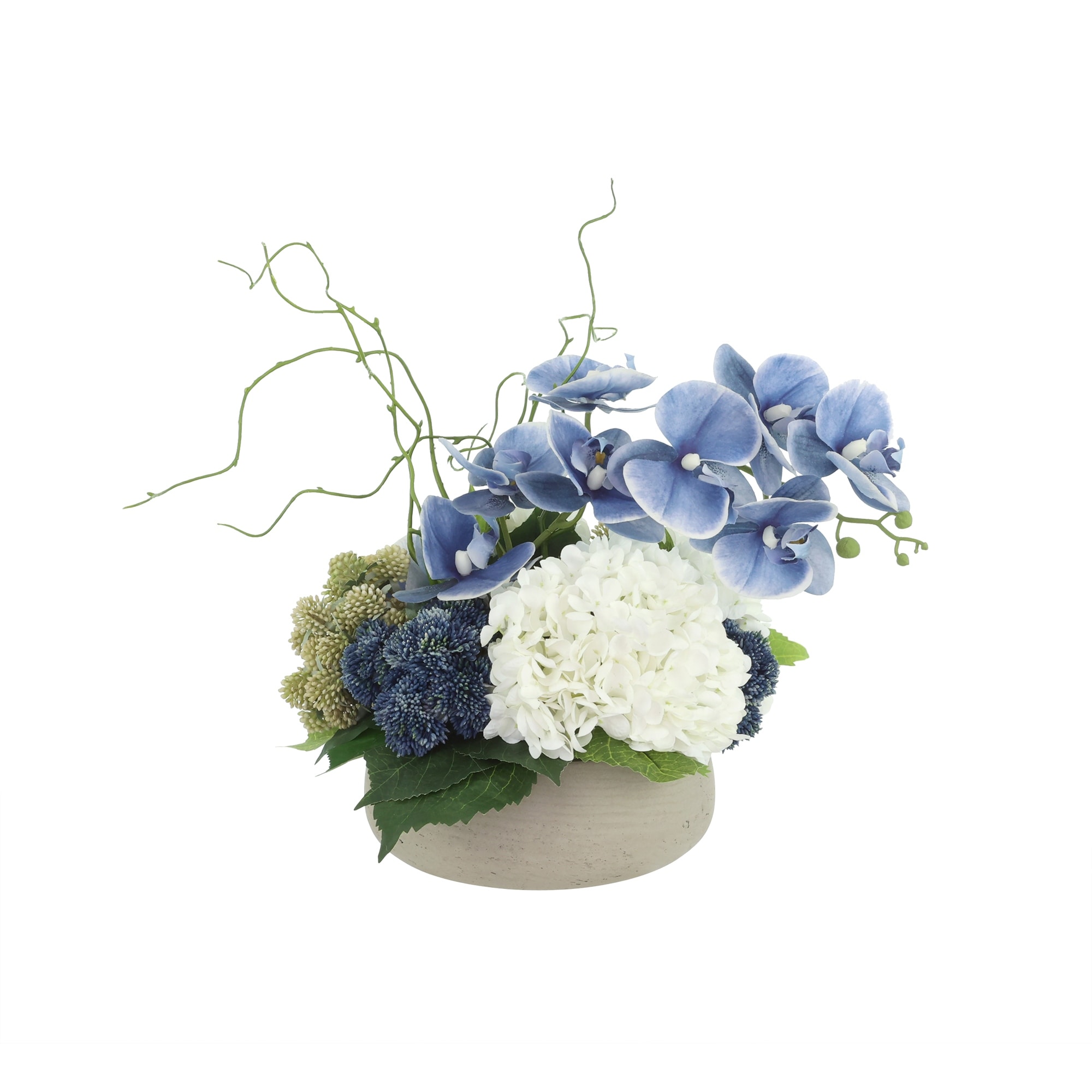 Modern Centerpiece with Orchids and Hydrangeas - 15