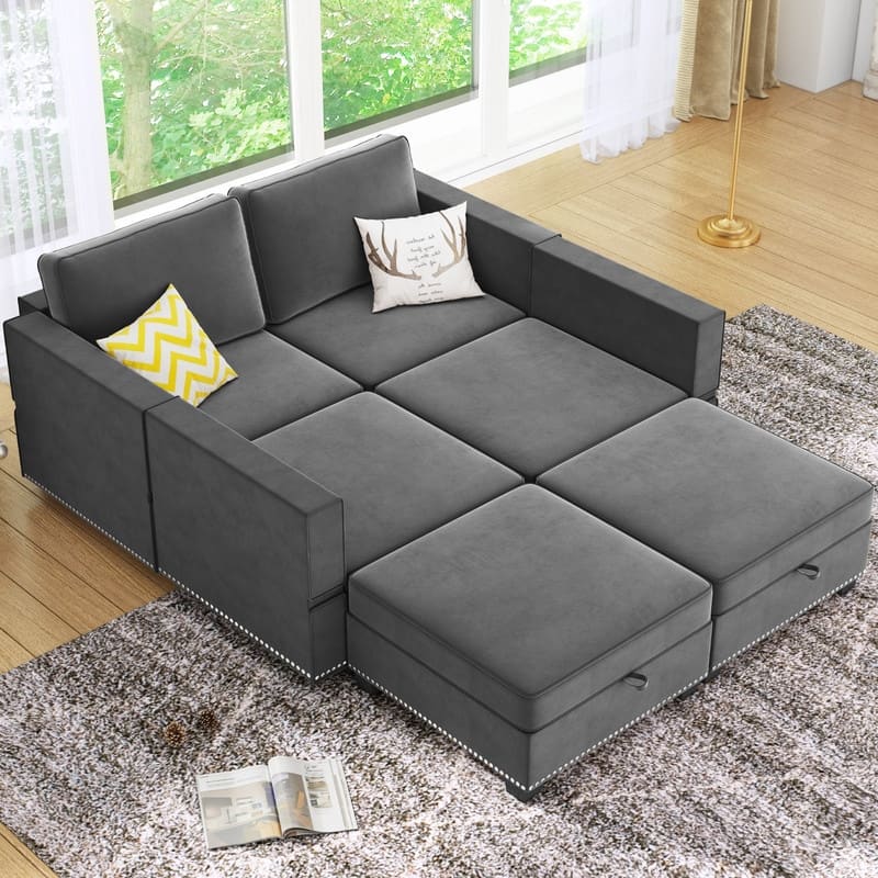 Mixoy 6-Seater Transferable Position Free Combination Sectional Sofa with Storage