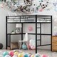 preview thumbnail 1 of 13, Twin over Twin Bunk Bed with Desk, Ladder and Guardrails for Home Black