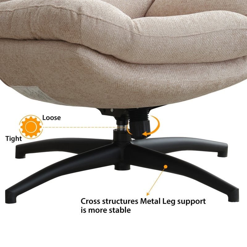 Swivel Accent Chair with Ottoman Rocker Chairs Ottoman Set Rocking Glider Lounge Reading Chair Footrest for Living Room Green