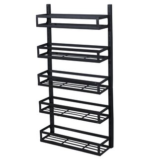 Wall Mount Spice Rack Organizer 5 Tier Height-Adjustable Hanging Spice ...