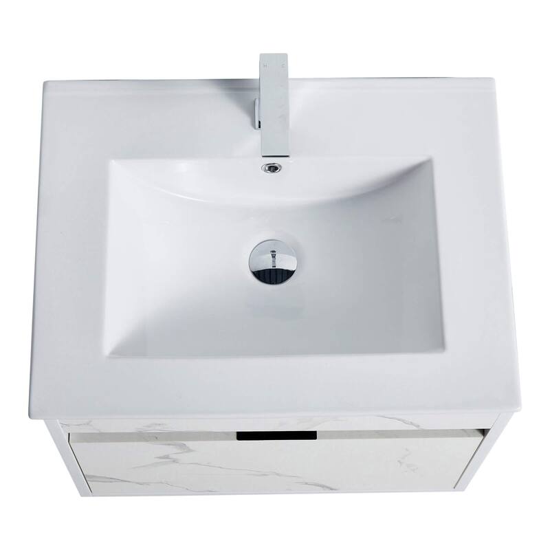 Fine Fixtures - Wall Mount Bathroom Vanity And Sink, Knob Free Design - Alpine Collection -