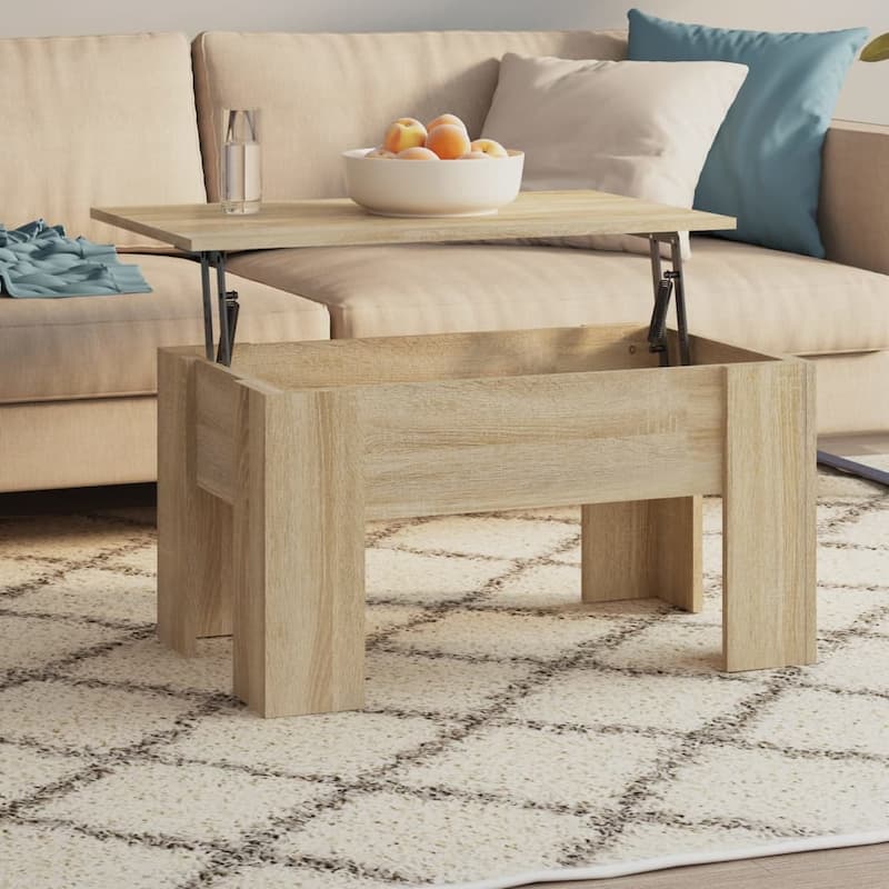 vidaXL Coffee Table Lift Top End Table Accent Side Sofa Table Engineered Wood - 31.1" x 19.3" x 16.1"