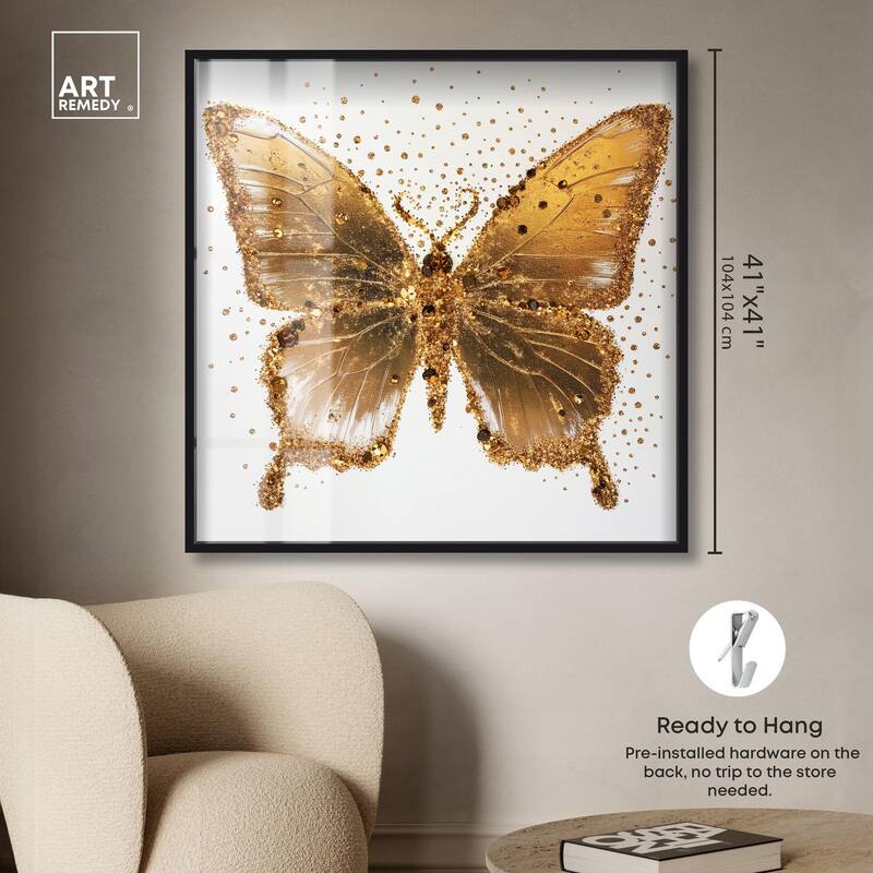 Lemon Glow Wings Shadowbox by Art Remedy
