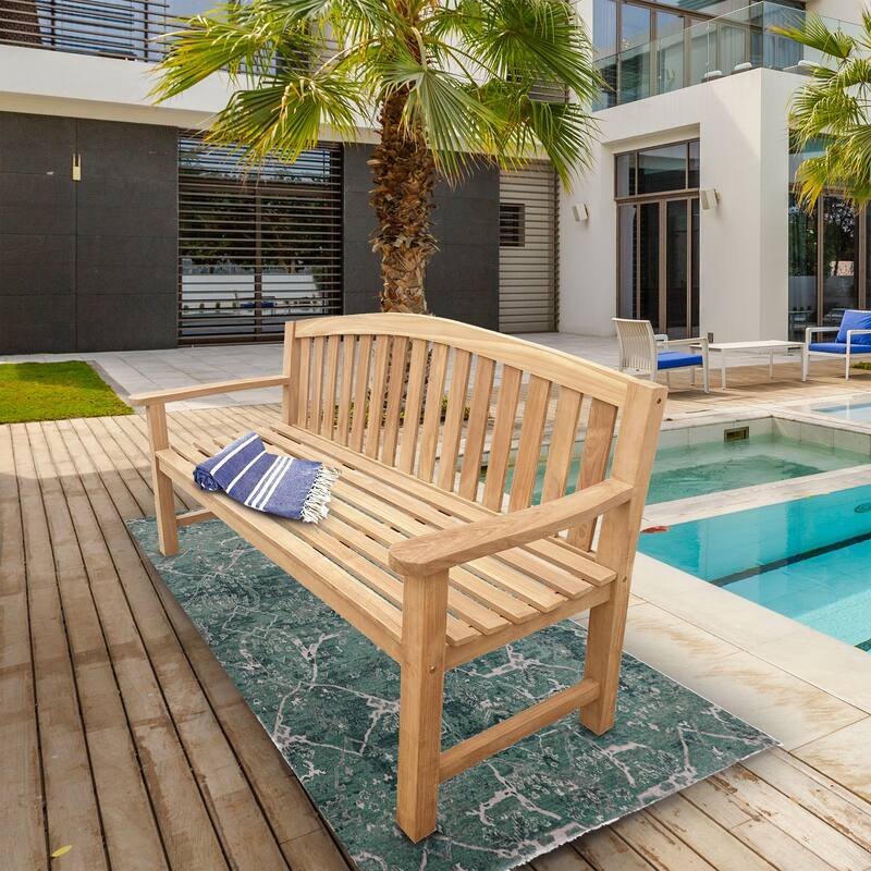Seven Seas Teak San Jose Teak Wood Outdoor Patio Bench, 5 Foot