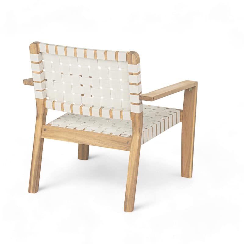 Christopher Knight Home - Hilary Acacia Wood Woven Rope Outdoor Club Chairs, Set of 2