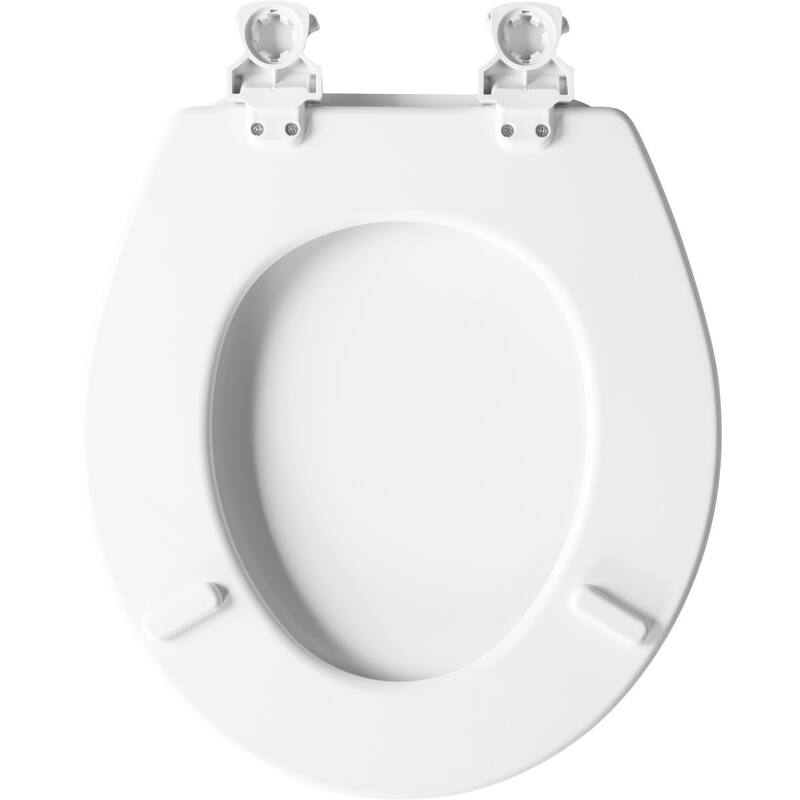 Bemis Round Closed-Front Enameled Wood Toilet Seat with Flat Cover
